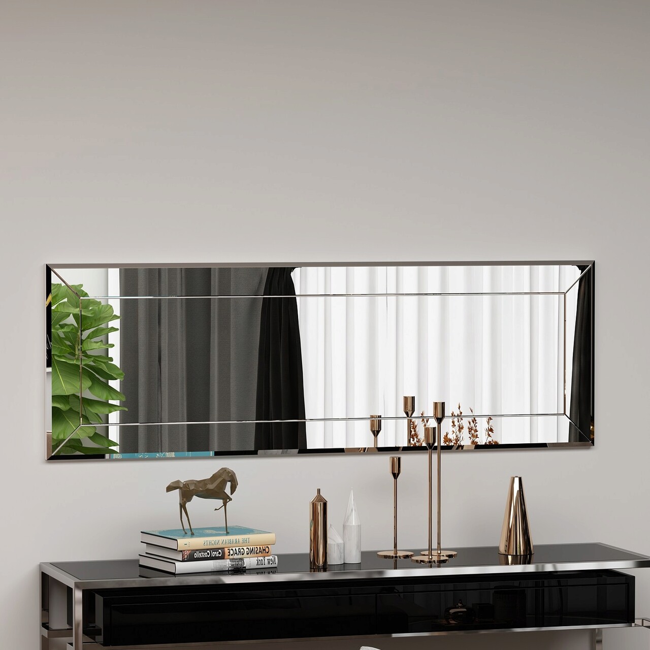 Oglinda decorativa, Hanah Home, Nady, 40x120x2.2 cm, Alb - imagine 7